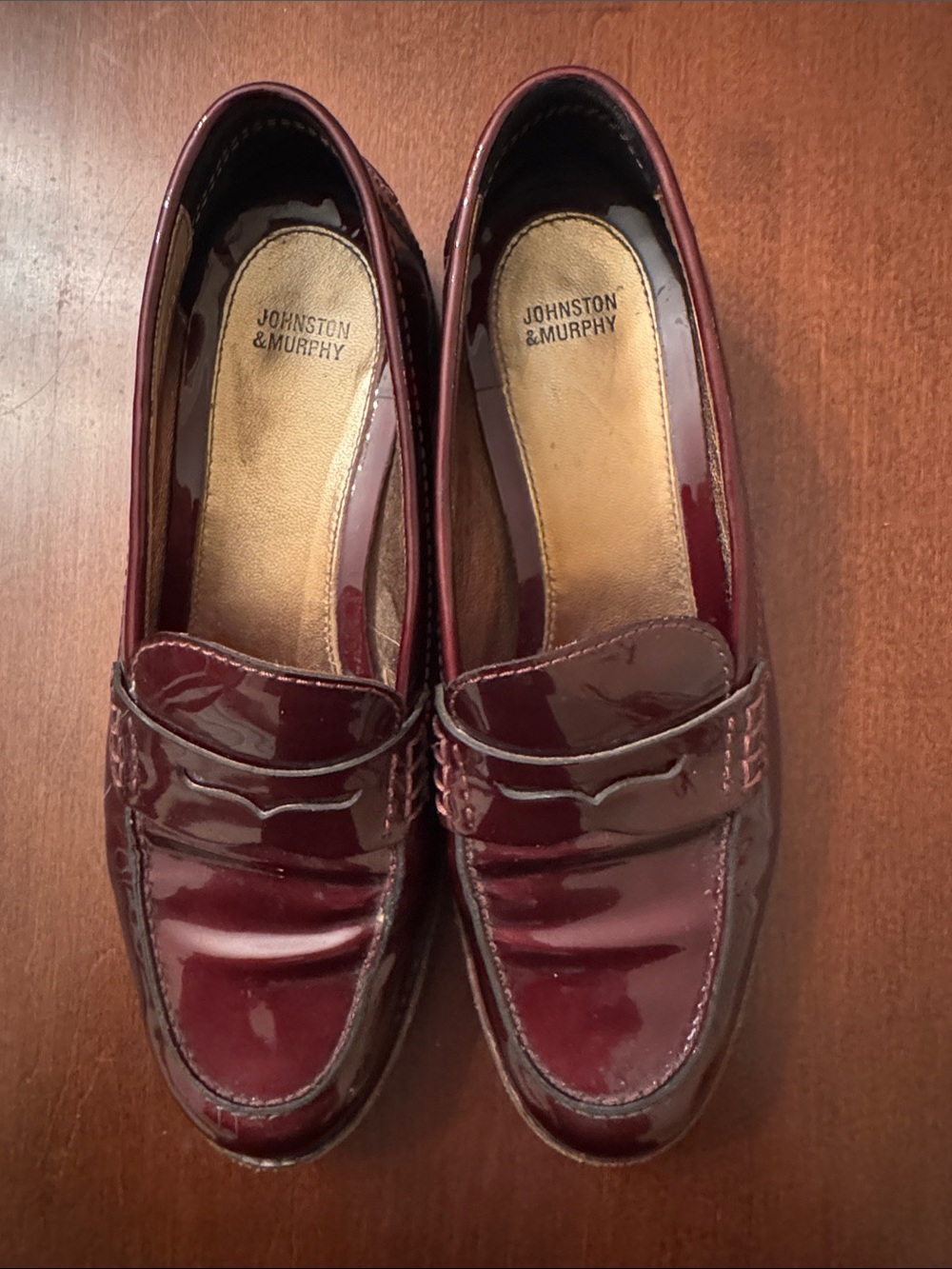 Johnston & Murphy Women's Burgundy Patent Leather Loafers